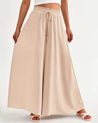 BTFBM Wide Leg Flowy Palazzo Pants for Women