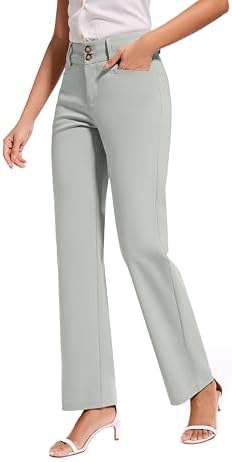 KICZOY Women Dress Pants Stretch Business Straight Leg with Pockets Wear to Work Casual 2026 Suitpants