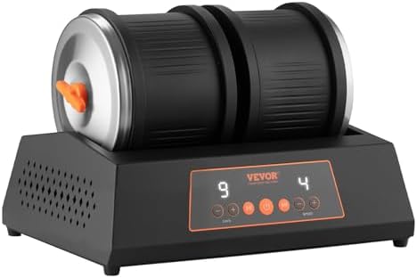 VEVOR Rock Tumbler Kit, 8 lbs Rock Polishing Kit, 4 Speed Settings 9-Day Polishing Timer Stone Polishing Kit, Double Barrel Rock Polisher with Adapter, Rock Polisher for Adults and Kids