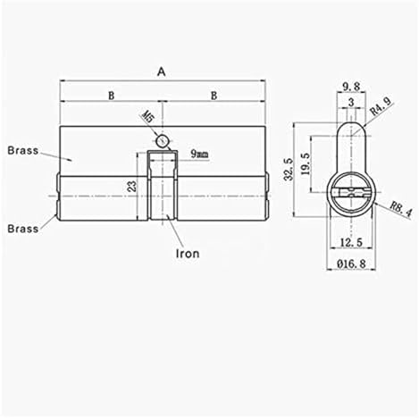 Euro Cylinder Lock,Lock Cylinder Double Open Lock Door Window Security Cylinder Living Room Lock Handle Customized Brass Key Door Barrel Lock(110mm(55 55))
