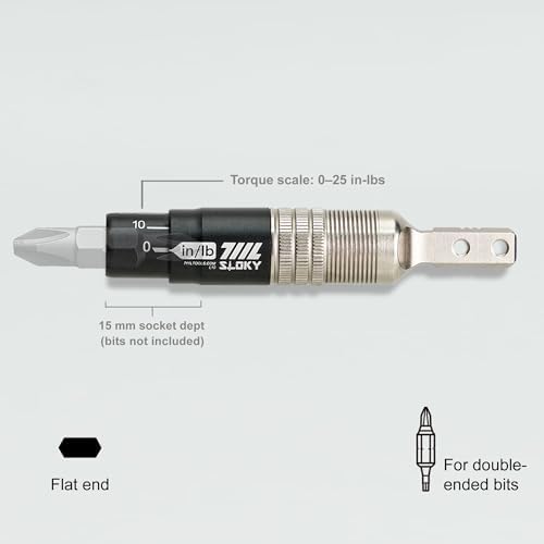 711L EDC Torque Driver for Leatherman Multitools (in/lbs) - Flat End Mini Indexed Torque Socket Wrench for Multi-tools with flat bit adapters #7DT1B