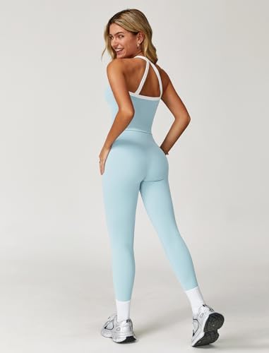 ABOCIW Workout Sets for Women 2 Piece Padded Sports Bra Tank Top High Waist Leggings Sets Gym Yoga Work Out Clothes