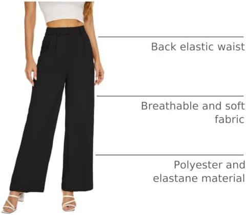 KICZOY Women Casual Wide Leg Dress Pants High Waist Lightweight Flowy Pants
