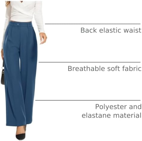 FUNYYZO Wide Leg Dress Pants for Women Work Slacks Business Casual Outfits