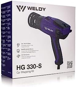 WELDY HG 530-A Car Wrapping Kit 120V 1440W Digital Heat Gun with Eco Mode, 5m Cable, Heat Protection & Air Inlet Covers | Professional Vinyl Wrap Installation Tool for Automotive Films