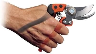Bahco BAHPX-S2 ERGO Small Bypass Secateurs, 7" Length, Elastomer-Coated Fixed Soft Grip Handle, 3/4" Cutting Capacity, Lightweight Garden Pruners Designed for Comfort and Precision