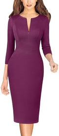 VFSHOW Womens Work Business Office Zipper Up Slim Bodycon Sheath Dress