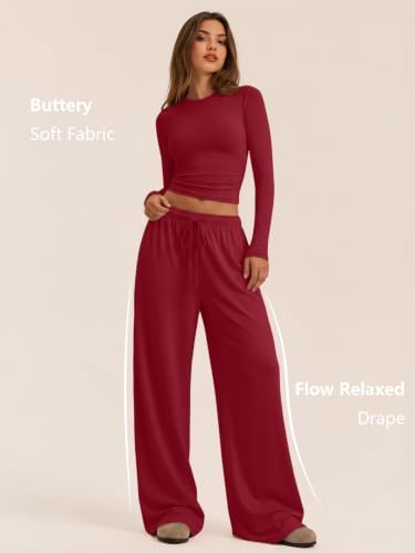 Trendy Queen Women's 2 Piece 2026 Fall Fashion Lounge Set with Pockets