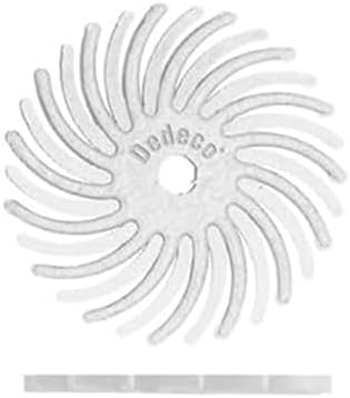 Dedeco Sunburst Radial Bristle Discs 48-Pack - 3/4" Curved - White 120 Grit (Medium) - Aluminum Oxide for Polishing & Finishing