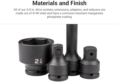 TEKTON 3/4 Inch Drive Impact Socket Set, 8-Piece | SID93004 | (2-1/16 - 2-1/2 in.), Shallow, 6-Point