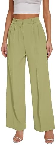 FUNYYZO Wide Leg Dress Pants for Women Work Slacks Business Casual Outfits
