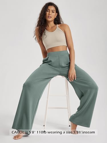 ODODOS Modal Soft Wide Leg Pants for Women High Waist Casual Relaxed Pants with Pockets-27/29"/ 31" Inseam
