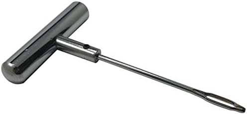 Stainless Steel T-Handle - Pro Heavy Duty Repair Tool Perfect for Tire Plug Kits for Car Truck Motorcycle Bycles - Replaceable Split Eye Needle - Made with All-Americal Materials