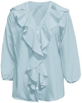 GORGLITTER Women's Ruffled Top Blouses Dressy Business Casual Outfits