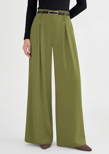 PRETTYGARDEN Womens Wide Leg Dress Pants Flowy Trousers