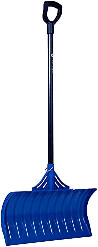 EarthWay Polar Tech 93017 Snow Shovel for Driveway - 26 Inch Blue Shovel with High Impact ABS Resin, Long Fiberglass Handle, Ergonomic D Handle, Quick Assembly