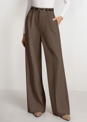 PRETTYGARDEN Women's Tailored Wide Leg Work Dress Pants