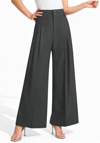 PRETTYGARDEN Women's High Waisted Wide Leg Dress Pants