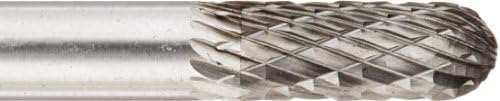Drill America SC-1 Carbide Burr/Rotary File Cylindrical Radius-End Double Cut for Die Grinder 1/4" Dia. x 5/8" Cut Length with 1/4" Shank and 2" Overall Length, DUL Series