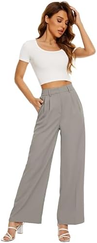 FUNYYZO Wide Leg Dress Pants for Women Work Slacks Business Casual Outfits