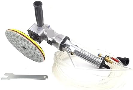 Wet Polisher Grinder, 7" Hand-Held Pneumatic Water Feed Sander for Stone Metal Tile Air Polisher Wet Stone Marble Granite(SET1)