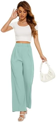FUNYYZO Wide Leg Dress Pants for Women Work Slacks Business Casual Outfits