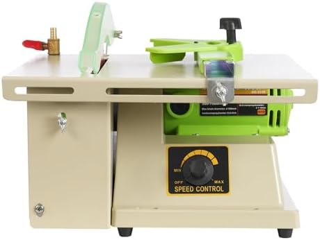 1380W Mini Table Saw Jewelry Rock Polishing Machine 7000RPM Adjustable Speed, Buffer Bench Lathe Polisher with Dust Collection, for Jade, Jewelry, DIY Crafting & Metal Cutting