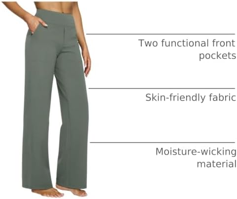 G4Free Yoga Pants for Women Wide Leg Pants with Pockets High Waisted
