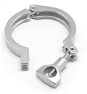 QiiMii 13MHHM Stainless Steel 304 Single Pin Heavy Duty Tri Clamp with Wing Nut for Ferrule TC 2"(2 Pack) (2 Inch)