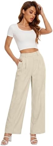 FUNYYZO Wide Leg Dress Pants for Women Work Slacks Business Casual Outfits