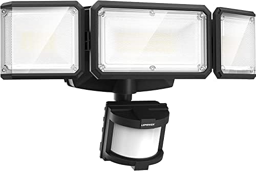 LEPOWER 1500LM Battery Powered Outdoor LED Flood Light with Motion Sensor