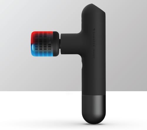 Sharper Image PowerBoost Reach Massage Gun| Guided Massage Program| iOS Android Apple Watch App| Hot + Cold Therapy| Touchscreen| Extension Handle| Deep Tissue Percussion Massager| Gifts for Men Women