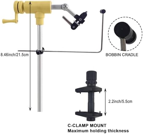 Riverruns II Generation Rotary Fly Tying Vise 360 Degree Rotation Ultra Light Rotary Fly Vise
