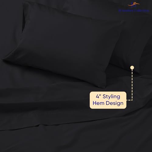 JS Sanders Collection 4PC Boat Sheet Set Universal XL V Berth, Black