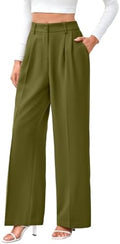 FUNYYZO Wide Leg Dress Pants for Women Work Slacks Business Casual Outfits