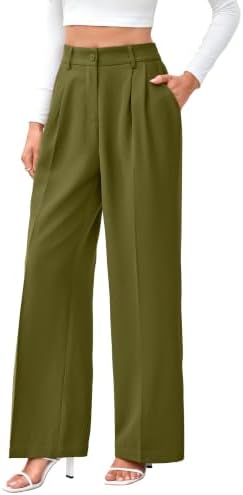 FUNYYZO Wide Leg Dress Pants for Women Work Slacks Business Casual Outfits