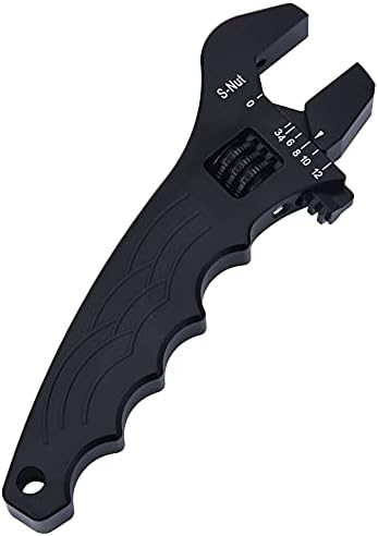 EVIL ENERGY 8AN Block Off Cap Fitting 2PCS Bundle with Adjustable 3AN-12AN Wrench Aluminum Black