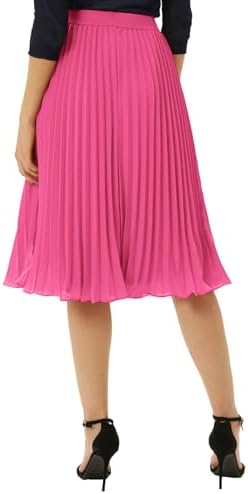 GRACE KARIN Pleated Midi Skirt for Women Chiffon A-Line Outfits