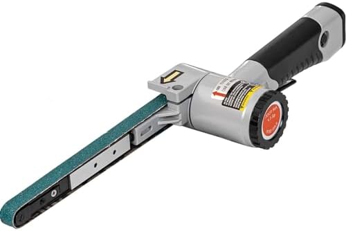 1/2" x 18" Air Belt Sander - Mini All Angle Handheld Sander with 3 Belts (36/40/60#) Industrial Pneumatic Tool