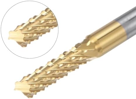 uxcell 10Pcs 2.7mm Titanium Coat Carbide End Mill Engraving Milling Cutter CNC Router Bits for PCB Machine, 1/8" Shank