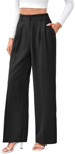FUNYYZO Wide Leg Dress Pants for Women Work Slacks Business Casual Outfits