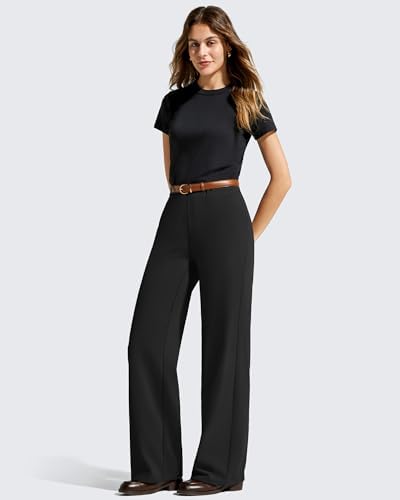 G4Free EverGoing Women's Wide Leg Dress Pants with Pockets Belt Loops