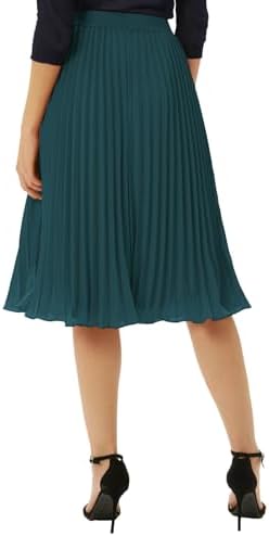 GRACE KARIN Pleated Midi Skirt for Women Chiffon A-Line Outfits