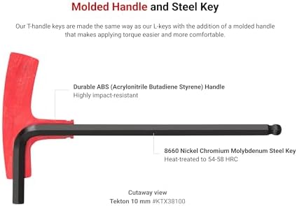 TEKTON Ball End Hex T-Handle Key Set, 21-Piece | KTX90301 | 5/64 - 3/8 in., 2 - 10 mm, Manganese Phosphate Finish