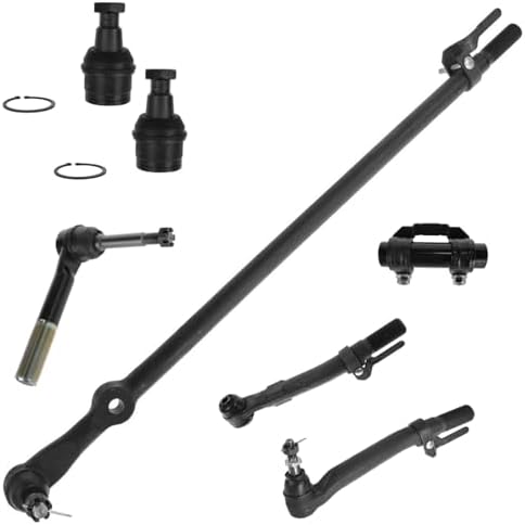 TRQ 7 Piece Steering & Suspension Kit Tie Rods Drag Link Lower Ball Joints