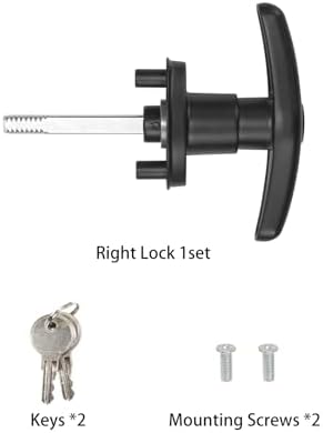 Truck Cap T-Handle Lock for Camper Shell Replacement Locking Latch Parts, Truck Bed Topper Door Locking Accessories Kit with Keys - R