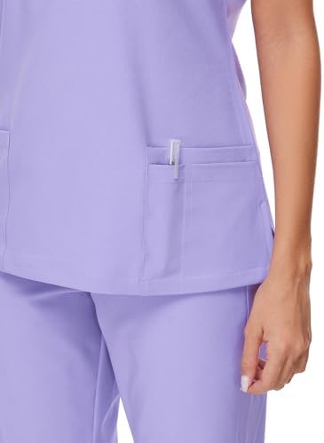 COZYFIT Scrubs for Women Set - Stretch V-Neck & Jogger Pant with 9 Pockets