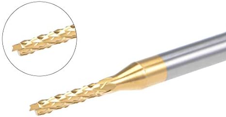 uxcell 10Pcs 1.6mm Titanium Coat Carbide End Mill Engraving Milling Cutter CNC Router Bits for PCB Machine, 1/8" Shank
