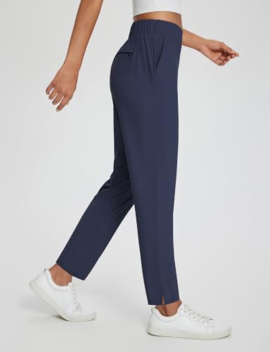 baleaf Womens Business Casual Pants Stretch Travel Pants On Airport with Zipper Pockets Dressy Slacks Golf Work Pull on