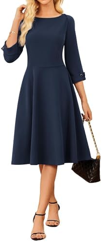 GRACE KARIN Work Dresses for Women Fit and Flare Midi Dress